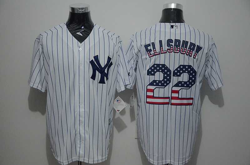 New York Yankees #22 Jacoby Ellsbury White Pinstripe USA Flag Fashion Stitched MLB Jersey,We sell and wholesale New York Yankees #22 Jacoby Ellsbury White Pinstripe USA Flag Fashion Stitched MLB Jersey on line form chian!